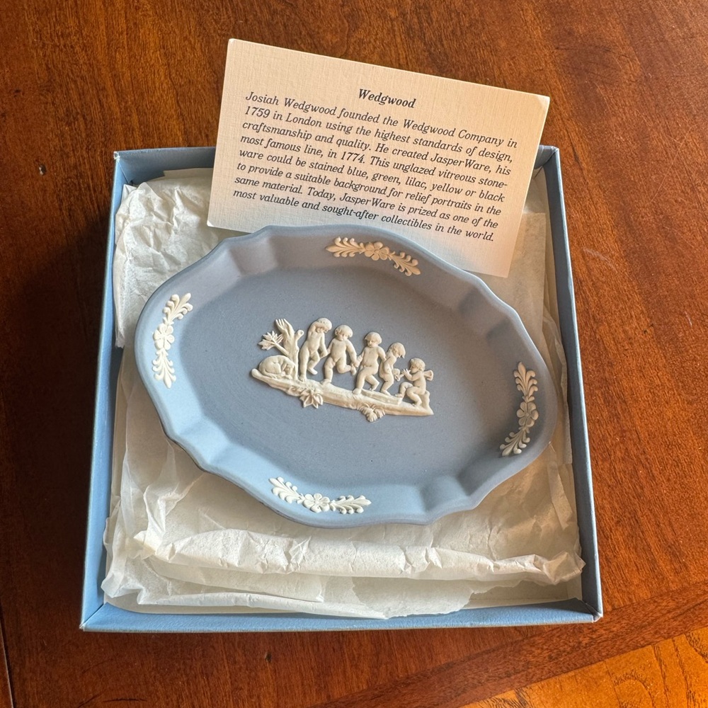 Vintage Wedgwood Blue Jasperware Trinket